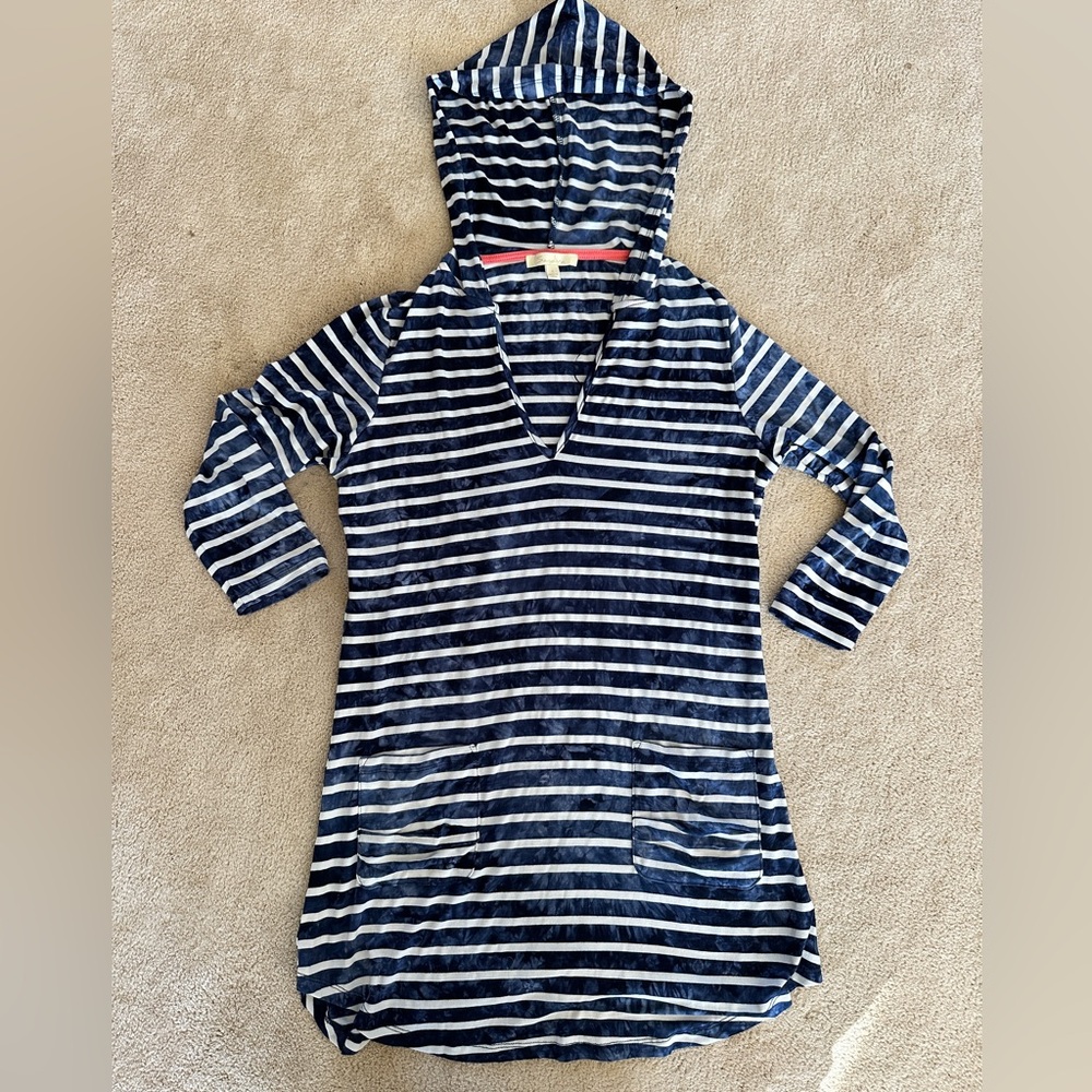Sandiva Striped Hooded Dress/cover up